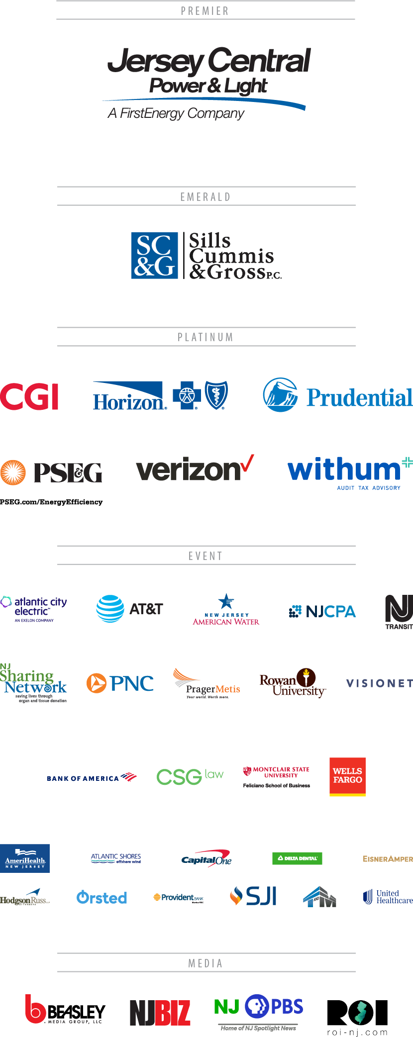 2023 NJCC ReNew Jersey Business Summit Sponsors